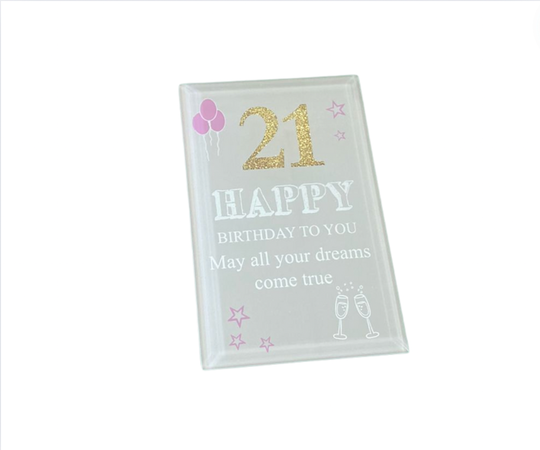 21st birthday glass frame