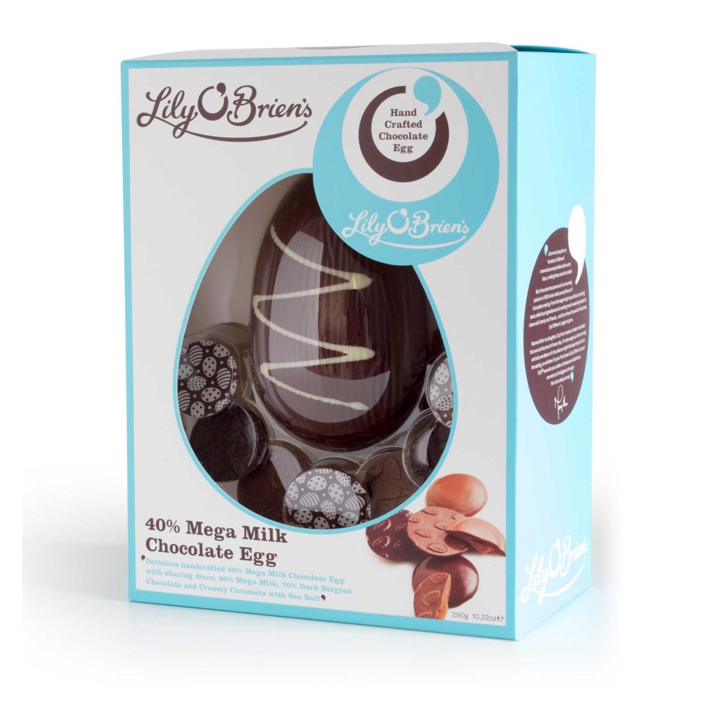 40% Mega Milk Chocolate Egg, with 7 Chocolate Discs, 290g