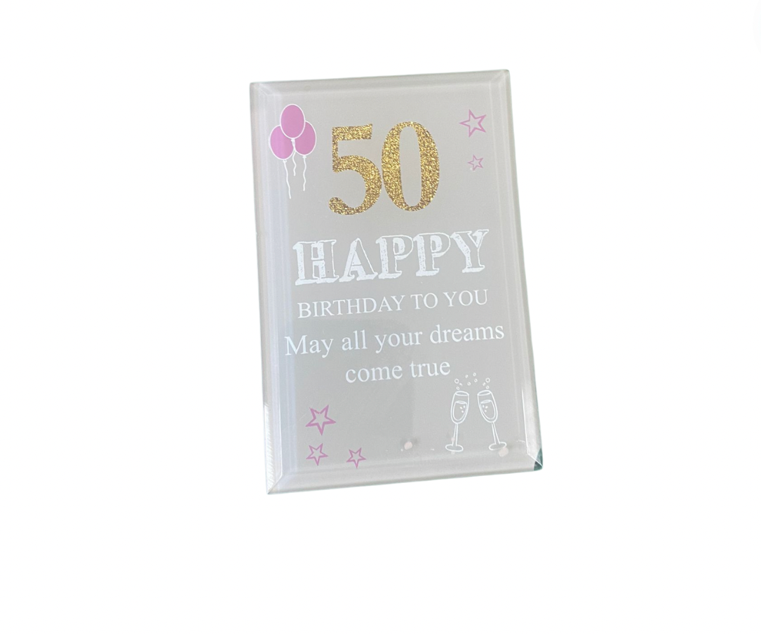 50th birthday glass frame