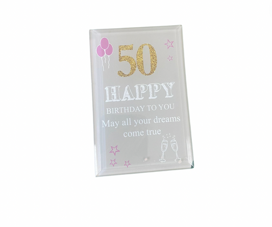 50th birthday glass frame