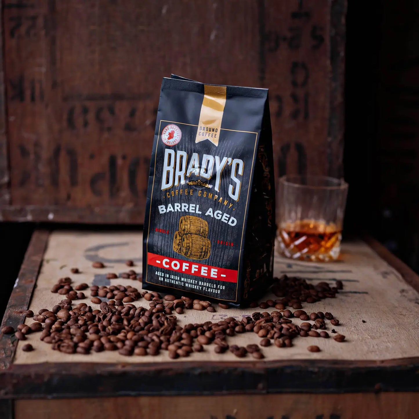 Brady's Barrel-Aged Irish Whiskey Coffee Ground Coffee Bag