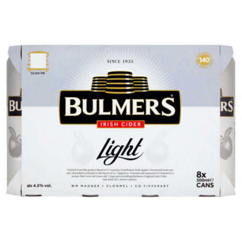 Bulmers Light Can 8 Pack x3