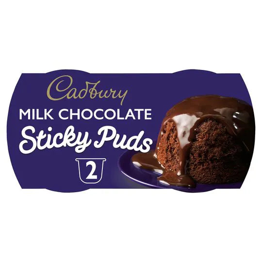 Cadbury Fudge Sponge Pudding 2 Pack (pudín de caramelo pegajoso) 