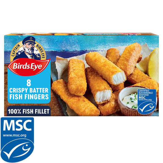 Birds eye Crispy Batter 8 Fish Fingers 224g (click + collect or select cold shipping at checkout)