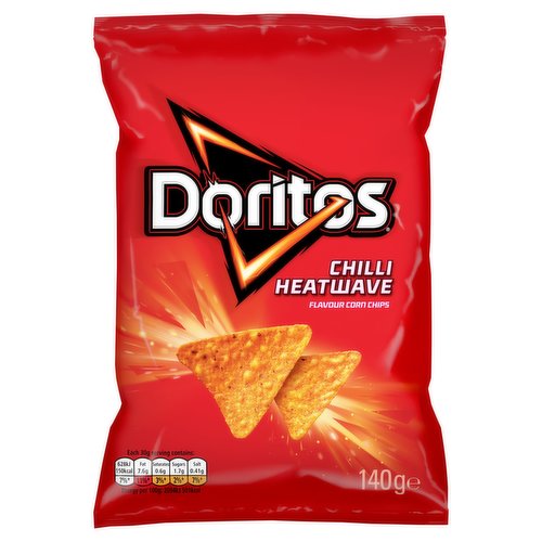 DORITOS CHILLI HEATWAVE TORTILLA CHIPS SHARING BAG CRISPS 140G