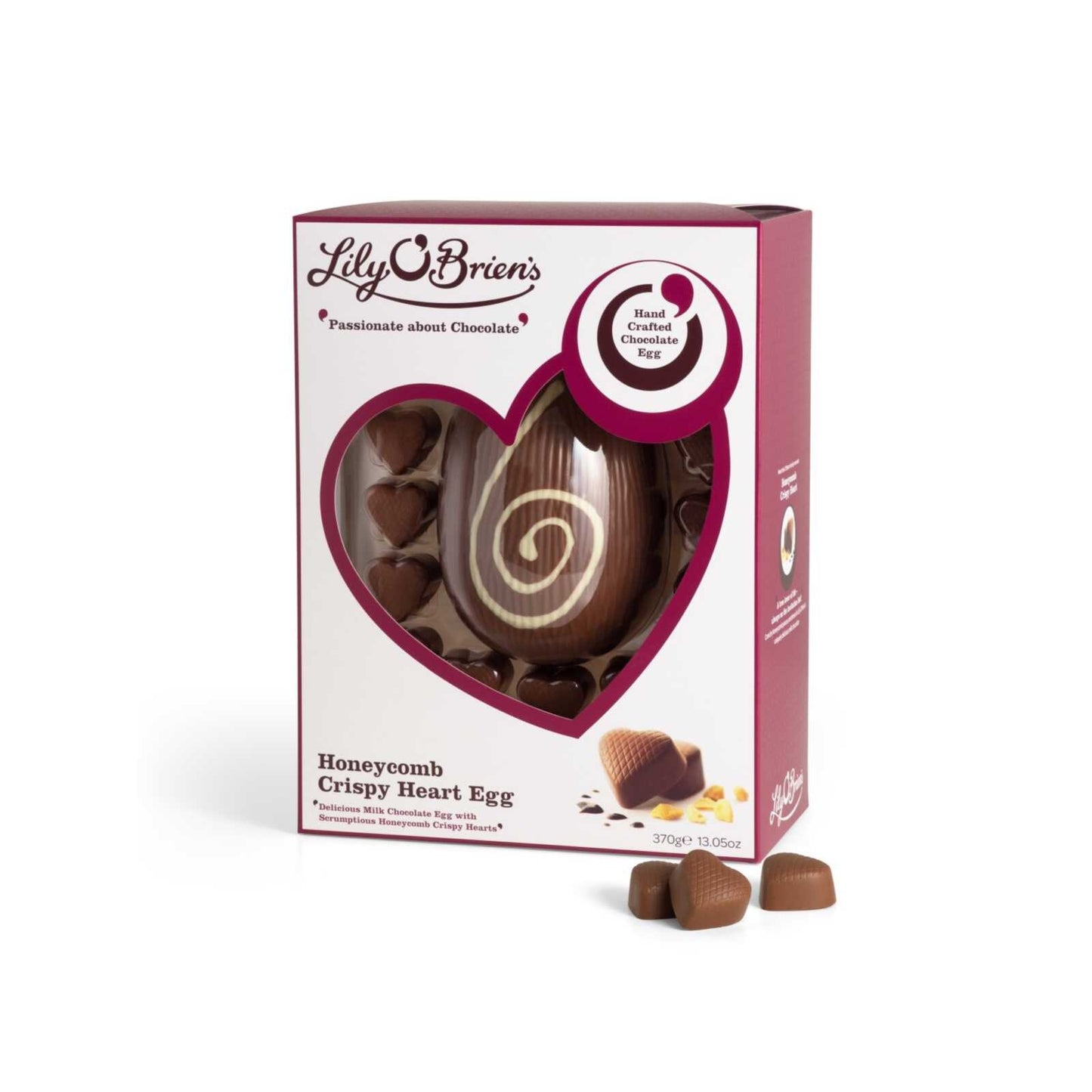 Honeycomb Crispy Heart Milk Chocolate Boxed Egg, 370g