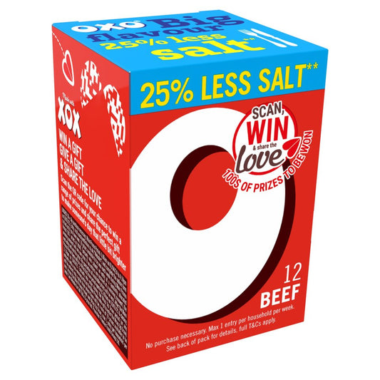 Oxo Reduced Salt Beef Stock Cubes 12 Pack 71G