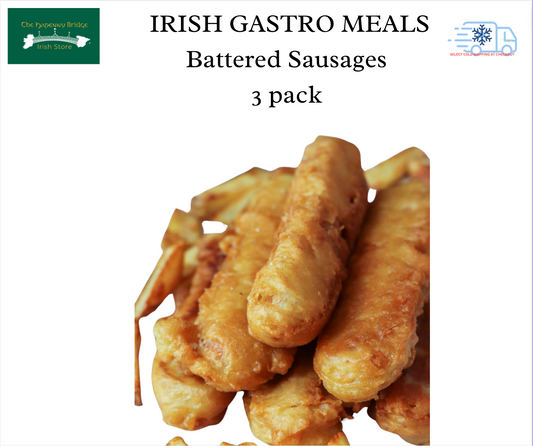 Battered Sausages Irish gastro meals x2packs (select cold shipping at checkout)