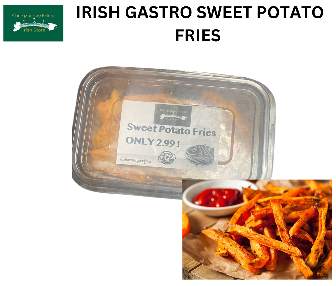 Sweet potato fries  Irish gastro meals (select cold shipping at checkout)