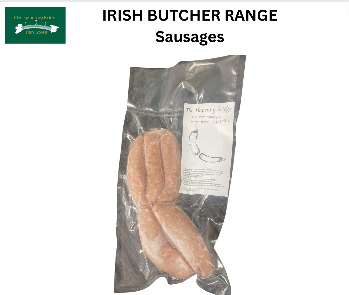 Sausages Irish Butchers Range (select cold shipping at checkout)