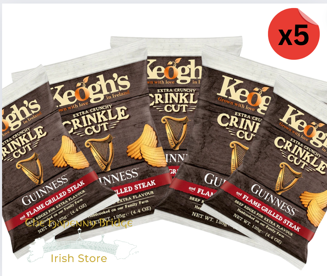 keoghs Guinness steak crisps  50g x5