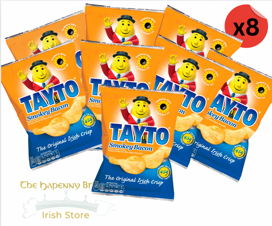 TAYTO SMOKEY BACON 37G CRISPS X 8PKS