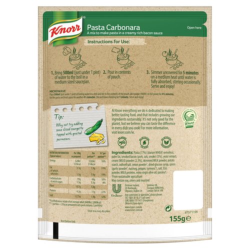 KNORR PASTARIA CARBONARA 155G