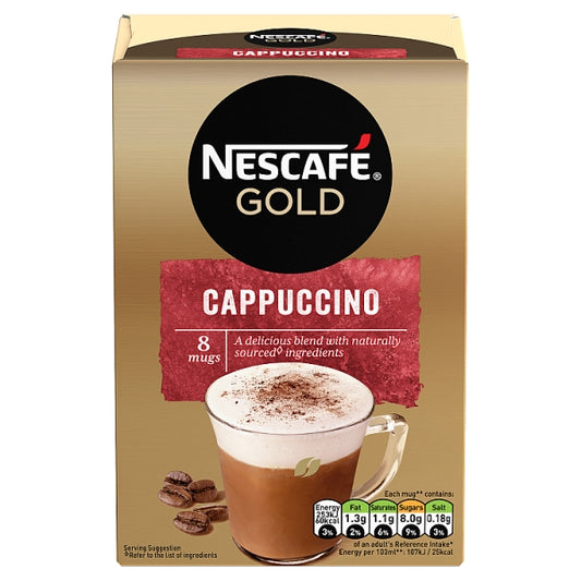 Nescafé Gold Cappuccino Sachets 8 Pack (124 g)