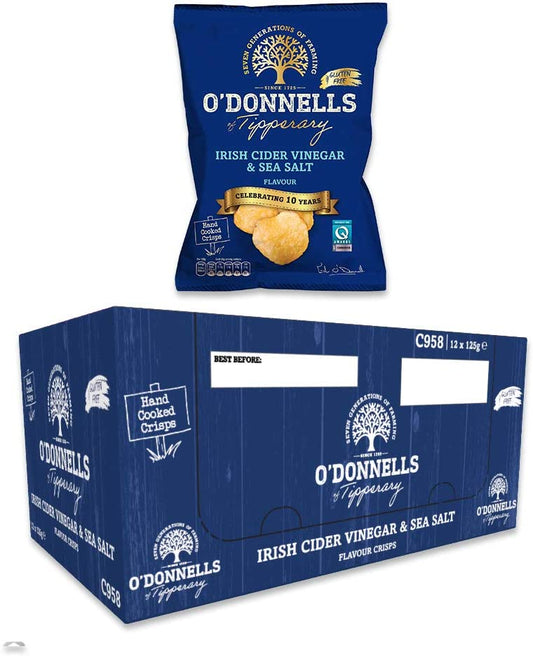 O'Donnells Sea Salt & Vinegar Flavour Potato Crisps,, 24 x 50g (ws)