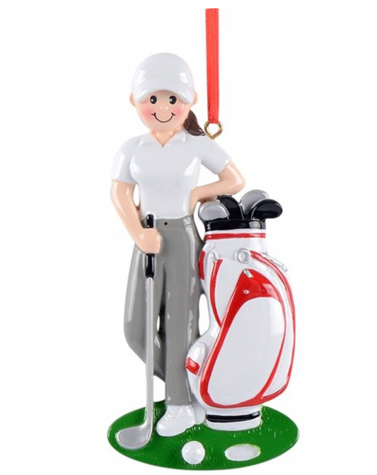 female  golfer personalised decoration