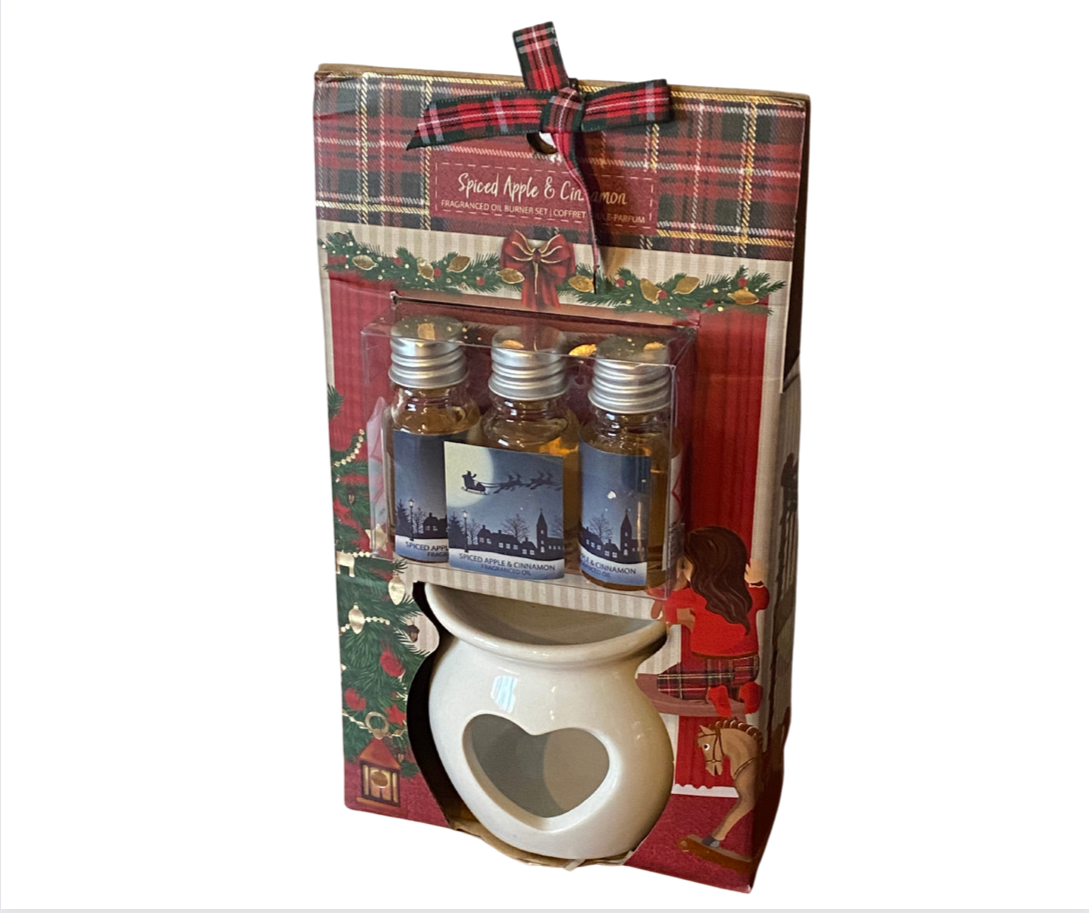 Spiced Apple & Cinnamon  chritmas oil burner set