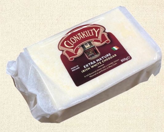 Clonakilty Extra Mature Irish White Chedder Cheeses (click + collect or select cold shipping at checkout)