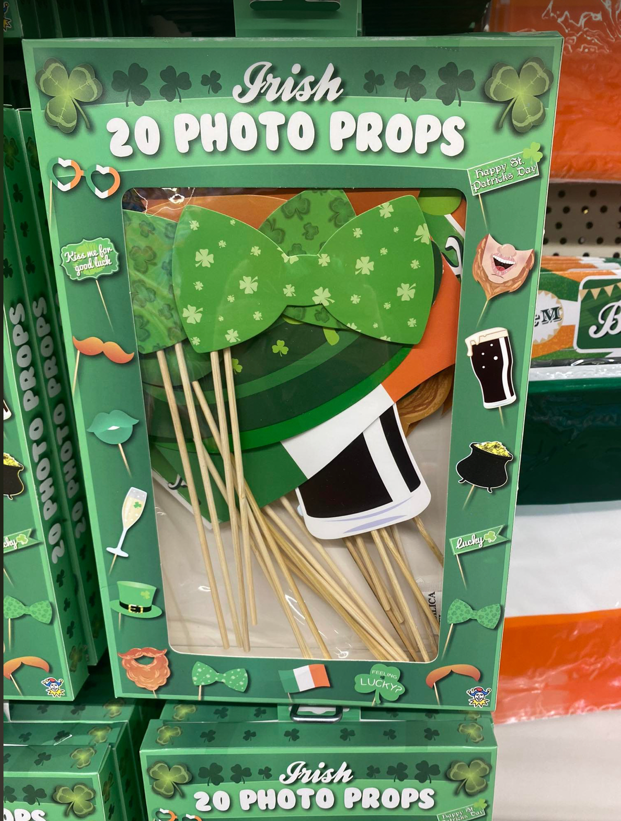 Accesorios para cabina de fotos del día de San Patricio con palos (diseños variados)