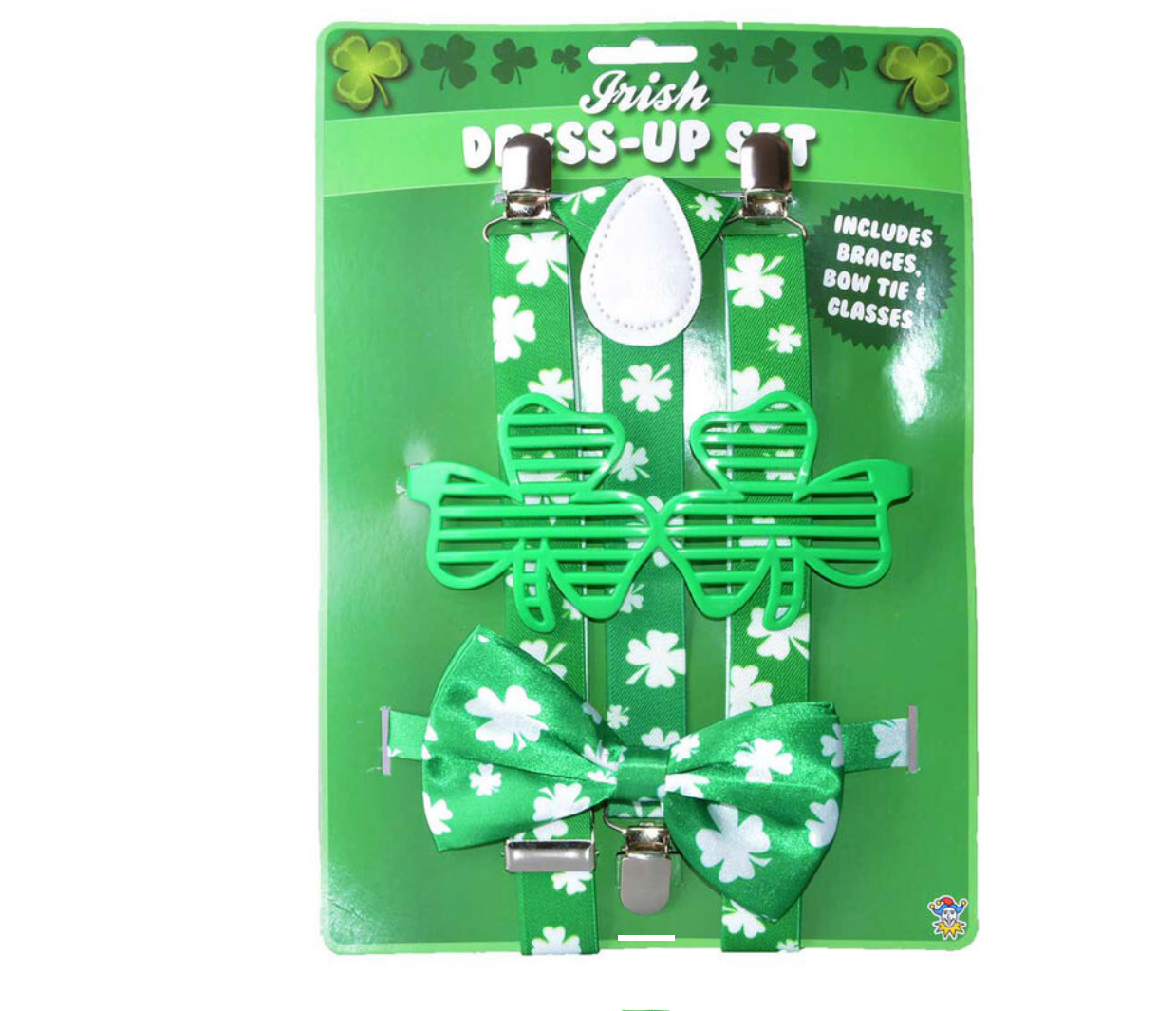 St Patricks day braces, bow tie and sunglasses set