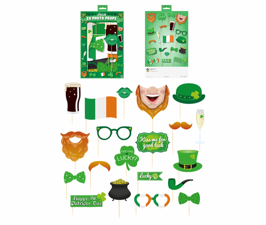 Accesorios para cabina de fotos del día de San Patricio con palos (diseños variados)