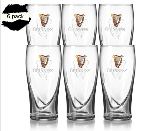 Guinness Official 20oz Gravity Pint Glass 6 pack