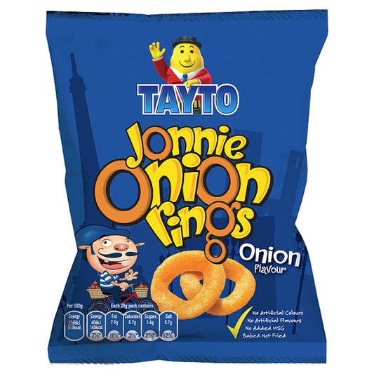 Bolsa de aros de cebolla Tayto Jonnie (28 g) X CAJA DE 50PKS 