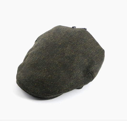 gorra de tweed verde