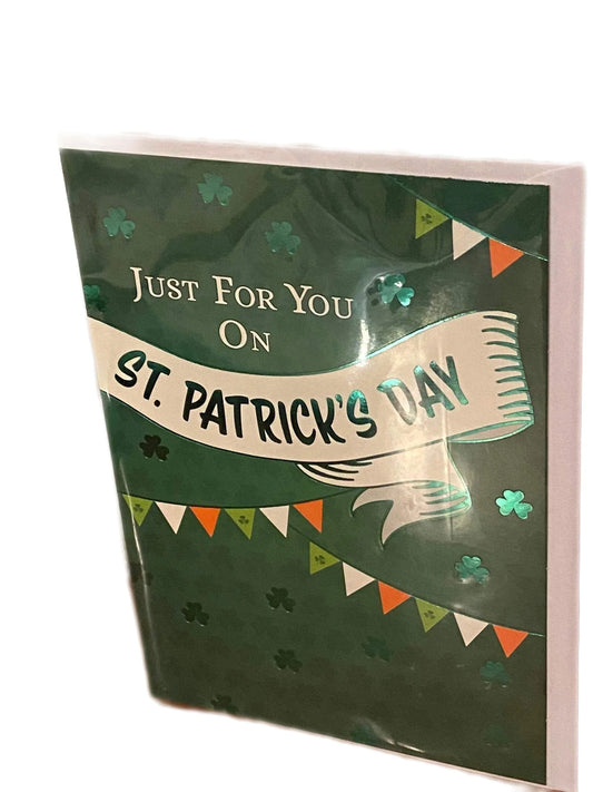 just for you on st patricks day bunting card