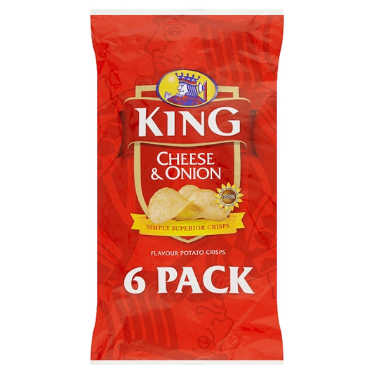 King Cheese &amp; Onion Crisps Pack 6 (150 g) 