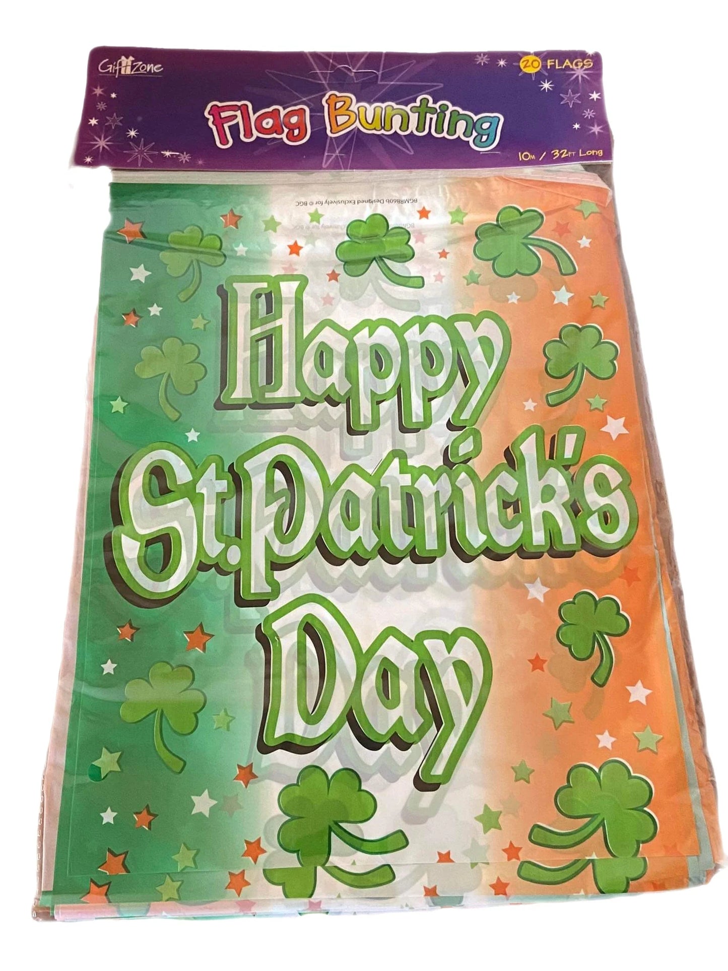 st patricks day irish flag and shamrocks bunting